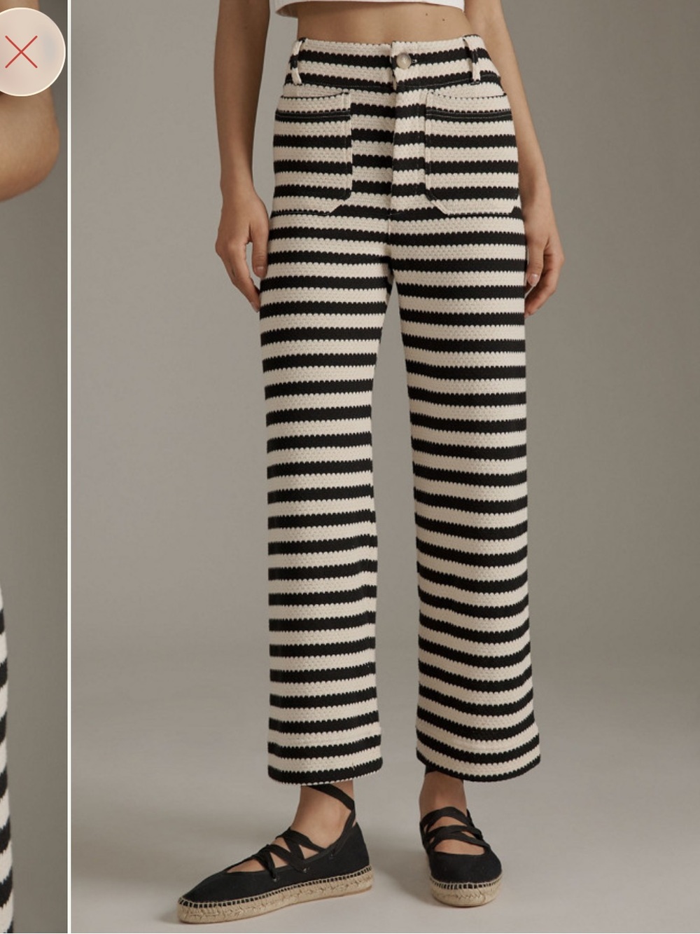 The Colette - cropped, wide leg pant/ striped knit edition